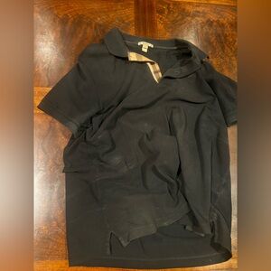 Burberry Black and Tan Polo Shirt